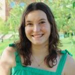 Emily Rice '24, Shenandoah University psychology major, photo portrait. Wearing green sleeveless dress. 